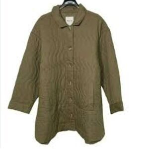 Madewell Jacket‎ Women's Plus size Green Quilted Belrose Shirt Jacket Soft NWT